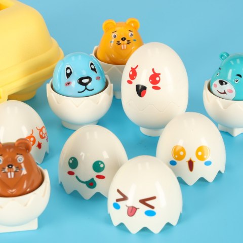 Układanka edukacyjna sorter dopasuj kształty jajka montessori zwierzątka 6 szt Kik Sp. z o. o. Sp. k.