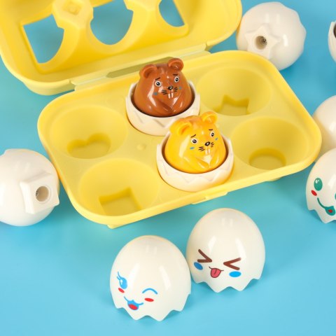 Układanka edukacyjna sorter dopasuj kształty jajka montessori zwierzątka 6 szt Kik Sp. z o. o. Sp. k.