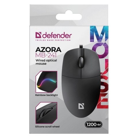 Mysz przewodowa AZORA MB-241 1200 DPI czarna podświetlana Defender