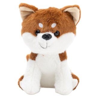 Pluszowa Maskotka Przytulanka Mały Piesek Shiba Inu Biało Brązowy 20cm LEAN Toys