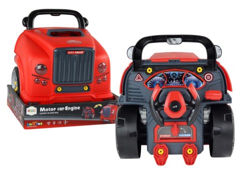 Silnik Ciężarówka Do Rozkręcania Zestaw Majsterkowicza Czerwony Warsztat LEAN Toys