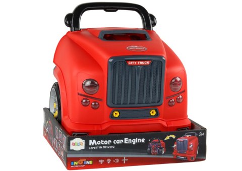 Silnik Ciężarówka Do Rozkręcania Zestaw Majsterkowicza Czerwony Warsztat LEAN Toys