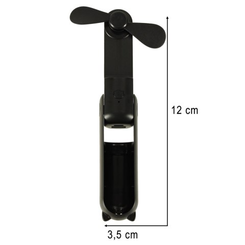 Wiatrak biurkowy wentylator mini ręczny składany wiatraczek przenośny USB czarny Kik Sp. z o. o. Sp. k.