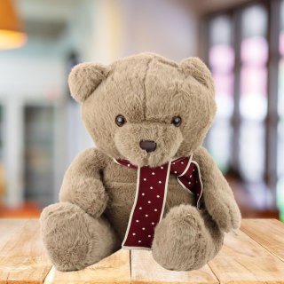 Pluszowa Maskotka Przytulanka Duży Miś Z Szalikiem Jasnobrązowy 45cm LEAN Toys