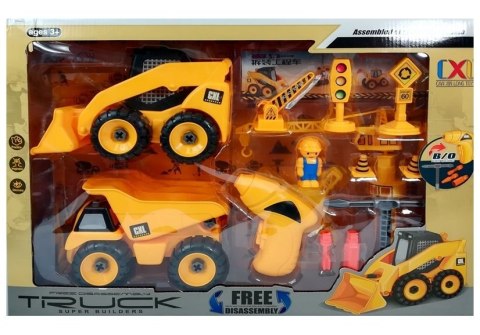 Zestaw autek Dźwig Wywrotka Koparka do Rozkręcania LEAN Toys