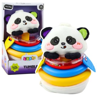 Zabawka Sensoryczna Tumbler Panda Piramidka Bujana Gryzaki Grzechotka LEAN TOYS