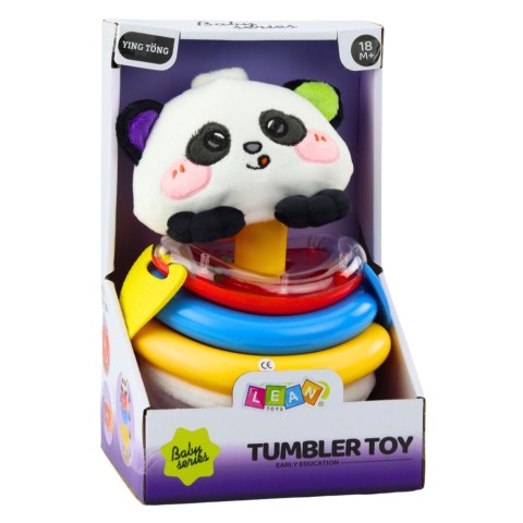 Zabawka Sensoryczna Tumbler Panda Piramidka Bujana Gryzaki Grzechotka LEAN TOYS