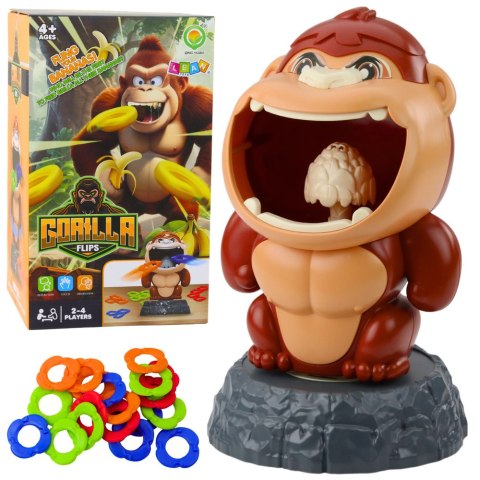 Gra Zręcznościowa Rzut Do Celu Goryl Obrotowy Dźwięk Obręcze LEAN Toys