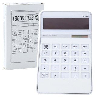 Kalkulator Biurowy Klasyczny 10D Wyświetlacz 10-Cyfrowy Solar Biały LEAN