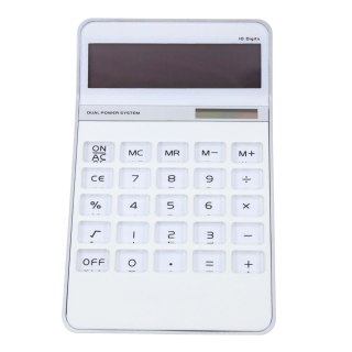 Kalkulator Biurowy Klasyczny 10D Wyświetlacz 10-Cyfrowy Solar Biały LEAN
