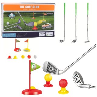 Zestaw Golfowy Dla Dzieci Kije Piłeczki Flagi Podstawki 48el LEAN Toys