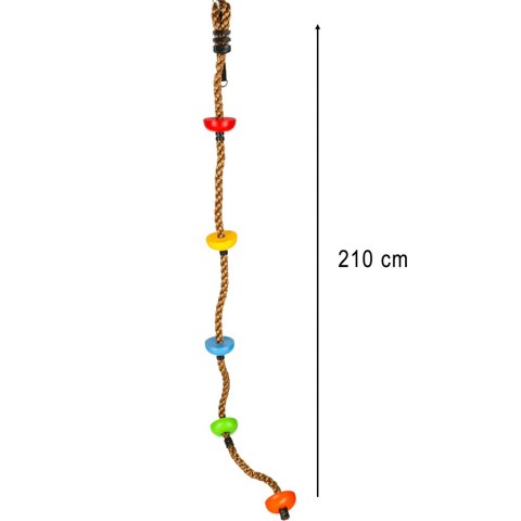 Lina do wspinaczki huśtawka sznur wspinaczkowy z węzłami platformami 200cm Kik Sp. z o. o. Sp. k.