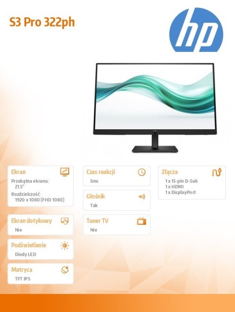 Monitor S3 Pro 322ph FHD MNTR B0BN7UT#ABB HP Inc.