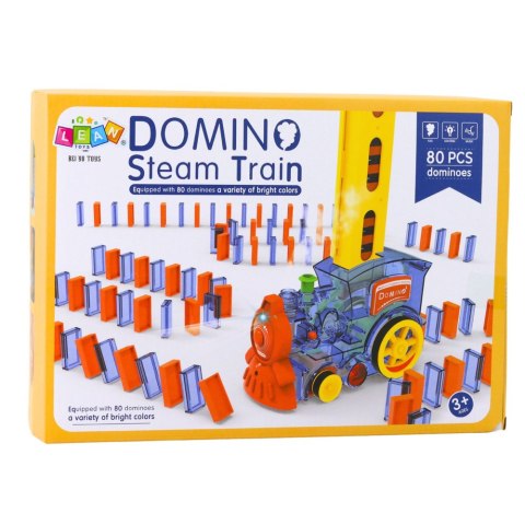 Elektryczna Lokomotywa Na Baterie Klocki Domino Para Wodna 80el LEAN Toys