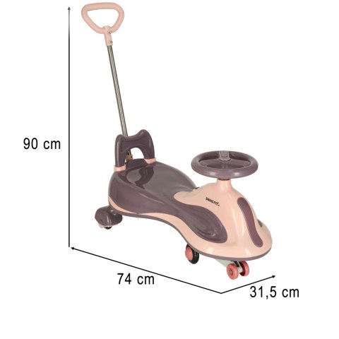 Jeździk grawitacyjny LED Swing FIX S2 skuter z rączką fioletowy max 100kg Kik Sp. z o. o. Sp. k.