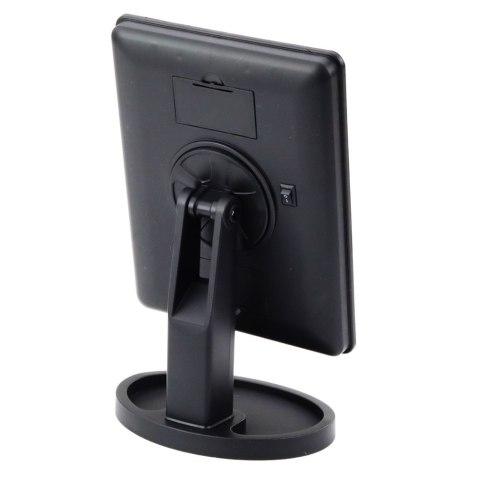 Lusterko Kosmetyczne 16 Diod LED Z Podstawką Regulacja Czarne LEAN