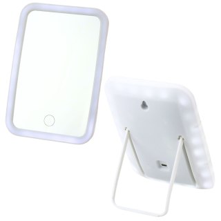 Lusterko Kosmetyczne Podświetlane LED Do Makijażu Bezprzewodowe Białe LEAN