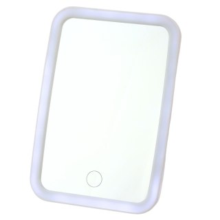 Lusterko Kosmetyczne Podświetlane LED Do Makijażu Bezprzewodowe Białe LEAN