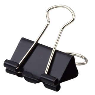 Zestaw Uniwersalne Klipsy Biurowe Stal Sprężynowa Czarne 25mm 12szt LEAN