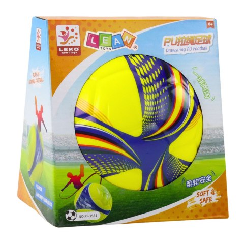 Piłka Piankowa Na Sznurku Ze Ściągaczem Uchwyt Żółta 14cm LEAN Toys