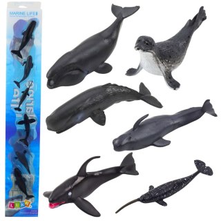 Zestaw Mini Figurek Zwierzęta Morskie Ssaki Orka Fotka Delfin 6-8cm 6szt LEAN TOYS