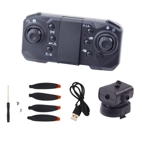 Dron D6 PRO Podwójna Kamera HD Światła LED Pomarańczowy LEAN Toys