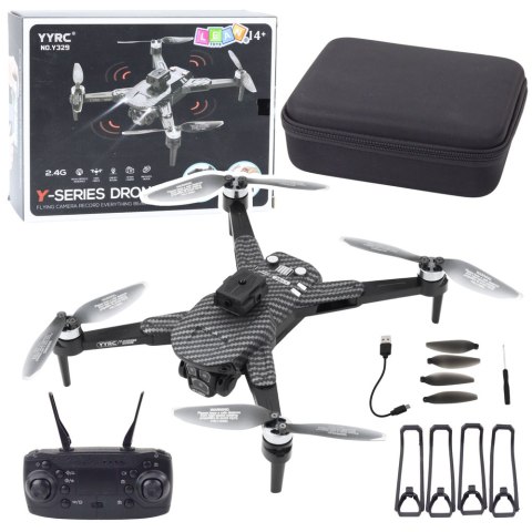 Dron Y329 Kamera HD WIFI Światła LED Aplikacja Czarny Karbonowy LEAN Toys