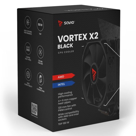 Chłodzenie procesora CPU Vortex X2 Black Savio