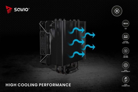 Chłodzenie procesora CPU Vortex X2 Black Savio