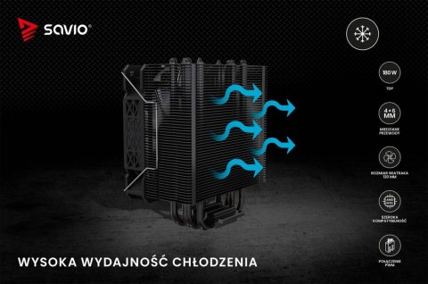 Chłodzenie procesora CPU Vortex X2 Black Savio