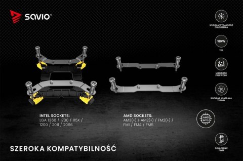 Chłodzenie procesora CPU Vortex X2 Black Savio