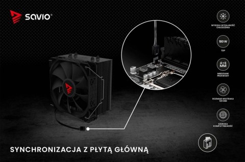 Chłodzenie procesora CPU Vortex X2 Black Savio