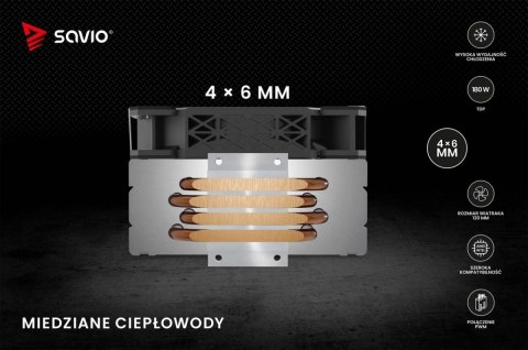 Chłodzenie procesora CPU Vortex X2 Black Savio