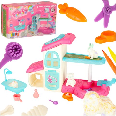 SPA dla zwierząt domek malowanie kąpanie zwierząt mazaki zmywalne akcesoria 26 elementów Kik Sp. z o. o. Sp. k.