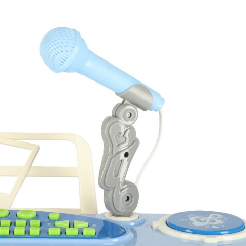 Keyboard dla dzieci pianinko interaktywne organki 37 klawiszy mikrofon statyw niebieski Kik Sp. z o. o. Sp. k.