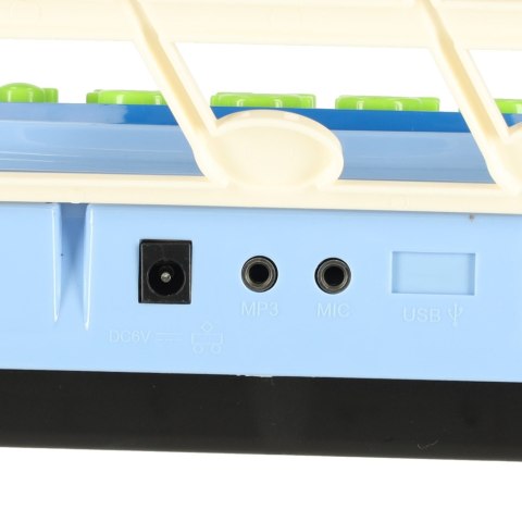 Keyboard dla dzieci pianinko interaktywne organki 37 klawiszy mikrofon statyw niebieski Kik Sp. z o. o. Sp. k.