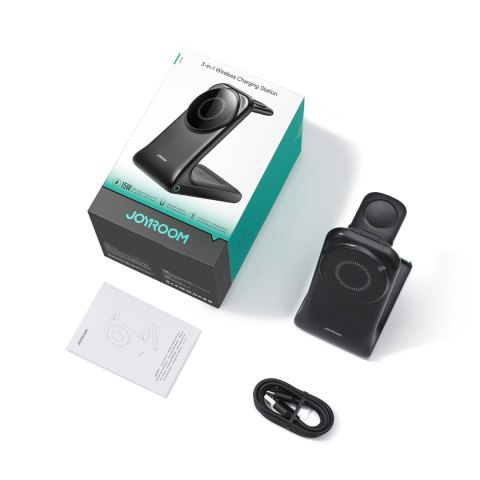 3w1 Ładowarka bezprzewodowa stacja ładująca z MagSafe - czarna JOYROOM