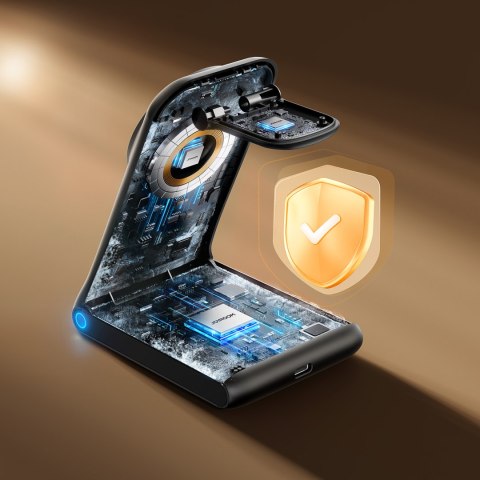 3w1 Ładowarka bezprzewodowa stacja ładująca z MagSafe - czarna JOYROOM