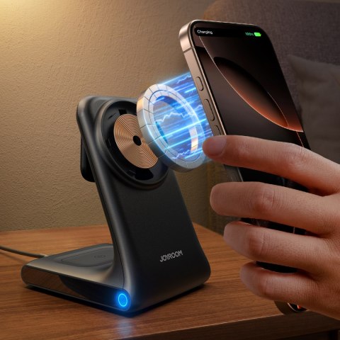 3w1 Ładowarka bezprzewodowa stacja ładująca z MagSafe - czarna JOYROOM