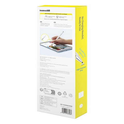 3w1 Rysik pasywny stylus Smooth Writing III - wersja niemagnetyczna - biały BASEUS