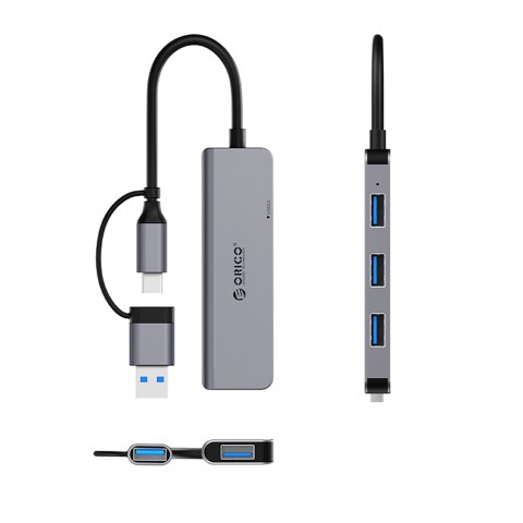 Hub YSA5-U3 stacja dokująca USB-A / USB-C na 4x USB-A - szary ORICO
