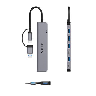 Hub YSA7-U3 stacja dokująca USB-A / USB-C na USB-A USB-C - szary ORICO