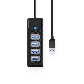 Hub rozdzielacz PW4U-U3 USB-A - 4x USB-A - czarny ORICO