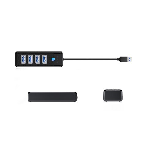 Hub rozdzielacz PW4U-U3 USB-A - 4x USB-A - czarny ORICO