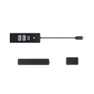 Hub rozdzielacz PWC2U-C3 USB-C - USB-A USB-C - czarny ORICO