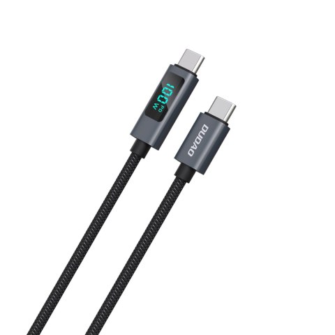 Kabel przewód L7C USB-A - USB-C 100W z wyświetlaczem LED 1m - czarny DUDAO