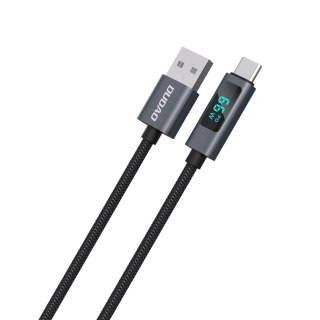 Kabel przewód L7T USB-A - USB-C 66W z wyświetlaczem LED 1m - czarny DUDAO