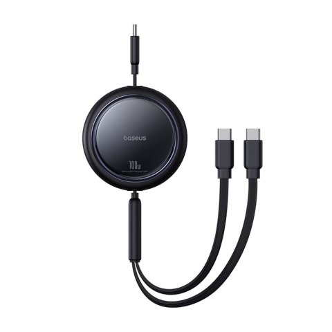 Kabel przewód zwijany USB-C - 2 x USB-C Bright Mirror Series 100W 1m - czarny BASEUS