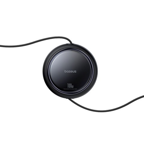 Kabel przewód zwijany USB-C - 2 x USB-C Bright Mirror Series 100W 1m - czarny BASEUS