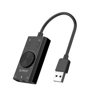 Karta dźwiękowa SC2 zewnętrzna wielofunkcyjna USB-A - czarna ORICO